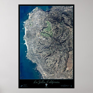 Karta för La Jolla Kalifornien satellit- Poster