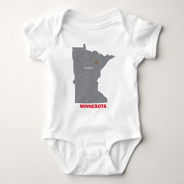 Karta för MINNESOTA hemstadpersonlig Tee (Framsida)