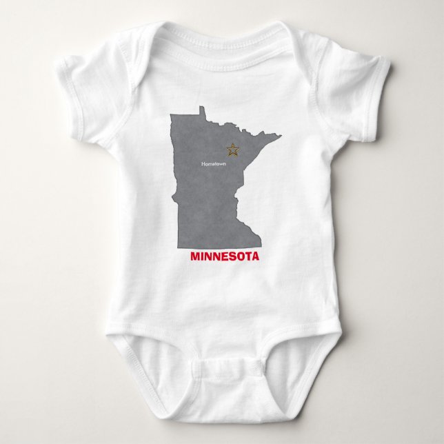 Karta för MINNESOTA hemstadpersonlig Tee Shirt (Framsida)