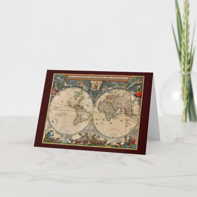 Karta för NovaTotius Terrarum Orbis Tabula värld Kort (Framsida)