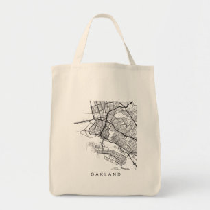 Karta för Oakland mörk design för Minimalist Tygkasse