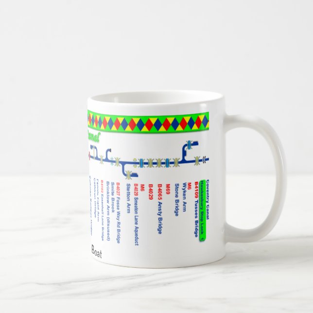 Karta för Oxford kanalrutt (1 av 4) Mugg (Höger)