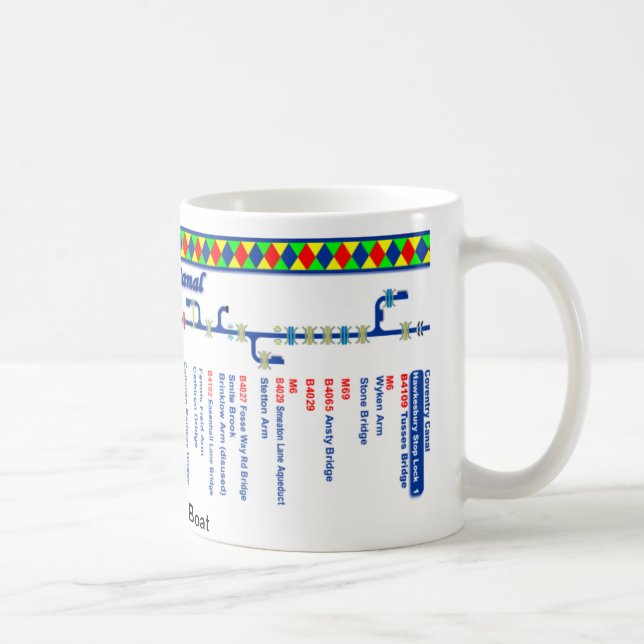 Karta för Oxford kanalrutt (1 av 4) Mugg (Höger)