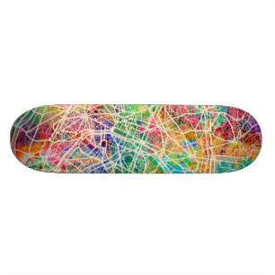 Karta för Paris frankrikegata Old School Skateboard Bräda 18 Cm