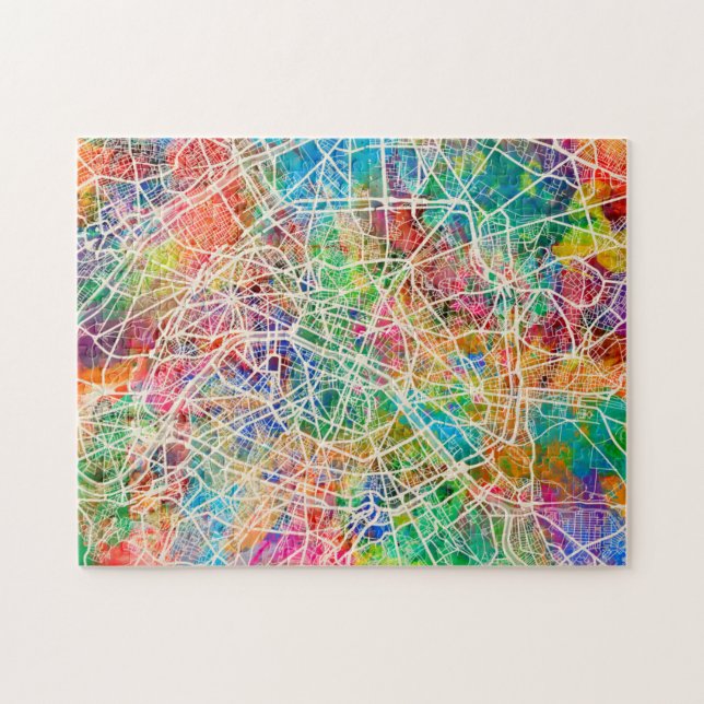 Karta för Paris frankrikegata Pussel (Horisontell)