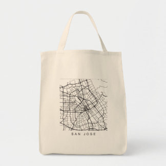 Karta för San Jose CA mörk design för Minimalist Tygkasse