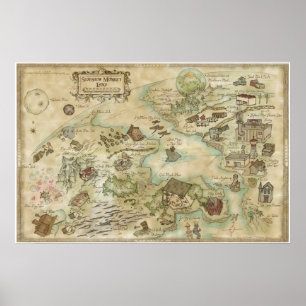 Karta för Sideshowapavärld Poster