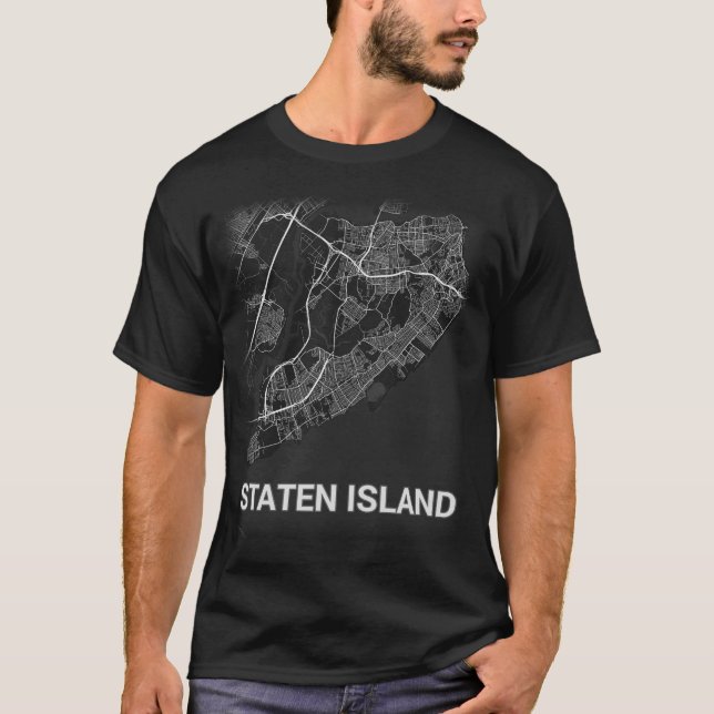 Karta för Staten östad (det STORA TRYCKET) T Shirt (Framsida)