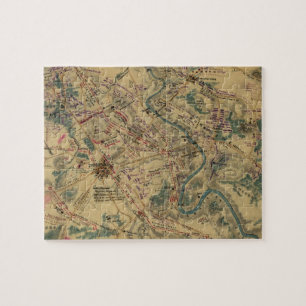 Karta för vintageAntietam slagfält (1862) Pussel