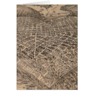 Karta för vintageSeattle hjärta (1905) Hälsningskort