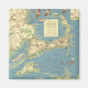 Karta för vintageuddtorsk (1940) magnet