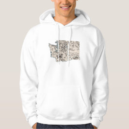 Karta för Washington vintagebild Hoodie