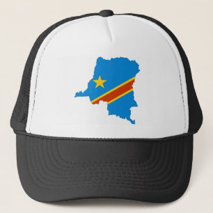 karta för zaire congo landflagga truckerkeps