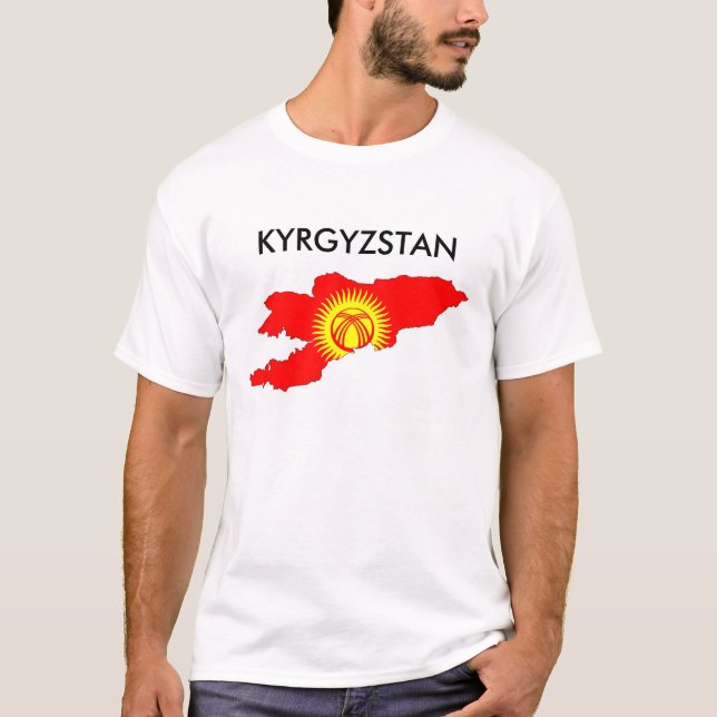 karta-formen kyrgyzstan land flagga tröja (Framsida)
