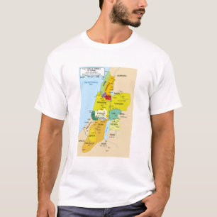 Karta från 1200 till 1050 av Israels tolv stammar T Shirt