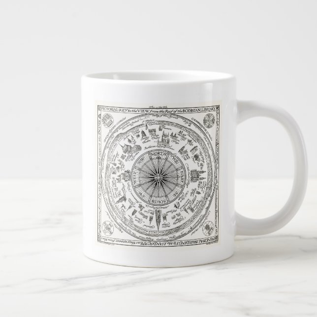 Karta från Oxfords vy från Bodleian Bibliotek Jumbo Mugg (Höger)
