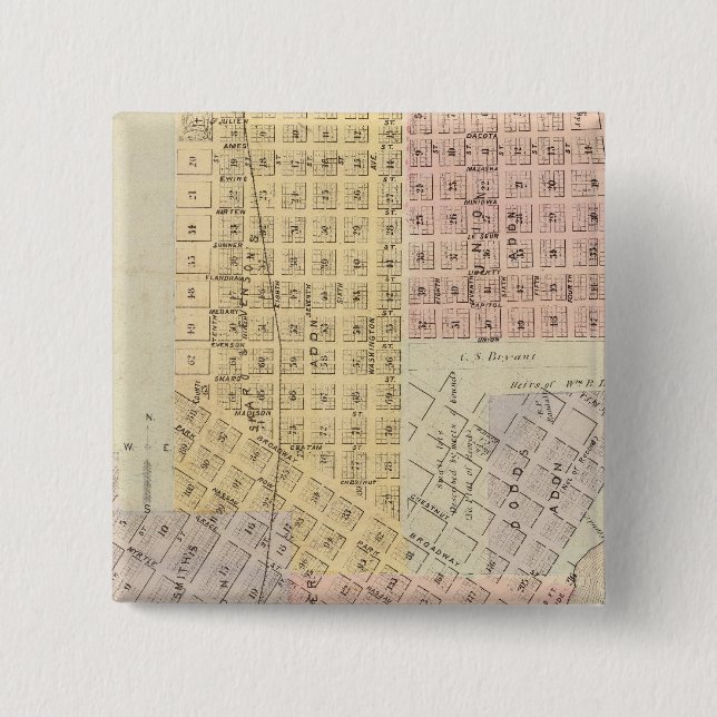 Karta från staden St. Peter, Minnesota Knapp (Framsida)