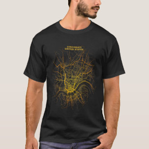 karta gaturesa souvenir-turisten Ohio Cinci T Shirt