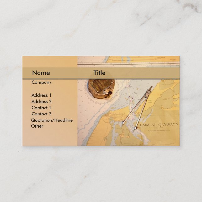 karta/hav/navigering/segling visitkort (Framsida)