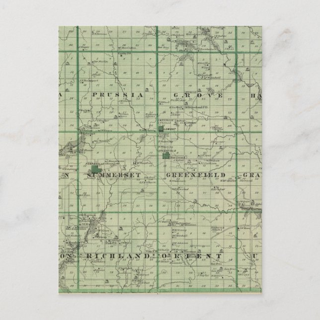 Karta i Adair County, delstaten Iowa Vykort (Framsida)