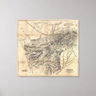 Karta i Afghanistan (1879) Canvastryck
