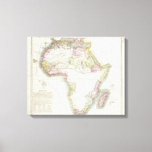 Karta i Afrika, 1821 Canvastryck