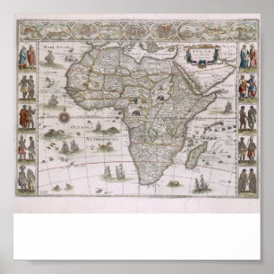 karta i Afrika från 1600 Poster