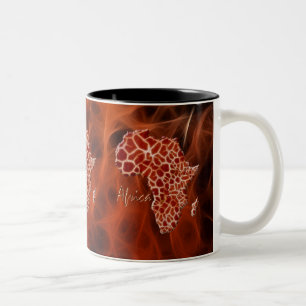 Karta i AFRIKA Giraffe Spots Wildlife Mugg