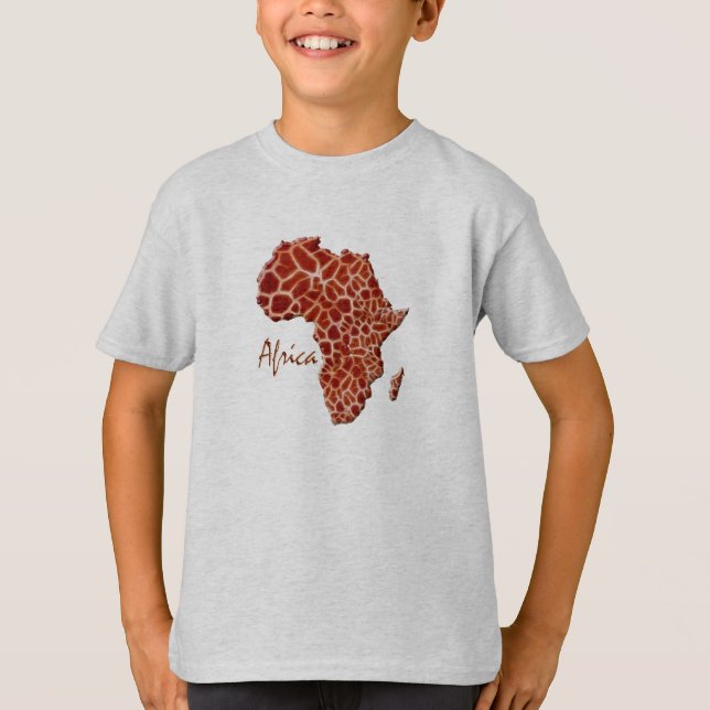 Karta i AFRIKA L'Afrique Giraffe Spots Design Tee (Framsida)