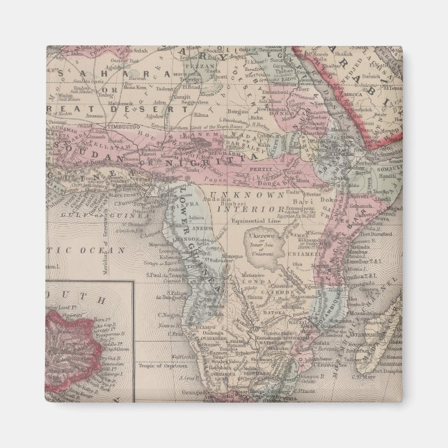 Karta i Afrika med St Helena Magnet (Framsidan)