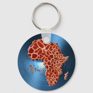 Karta i AFRIKA Steel-Blue Giraffe Spot Series Nyckelring