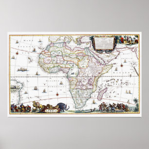 KARTA i AFRIKAN 1696 Poster