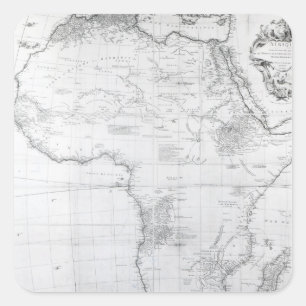 KARTA i AFRIKAN Fyrkantigt Klistermärke