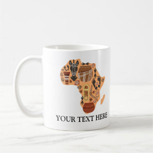 Karta i Afrikan med Afrikas kulturarv Kaffemugg