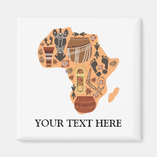 Karta i Afrikan med Afrikas kulturarv Magnet