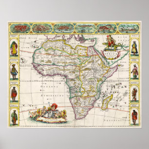 KARTA i AFRIKAN Nova Afrika Poster