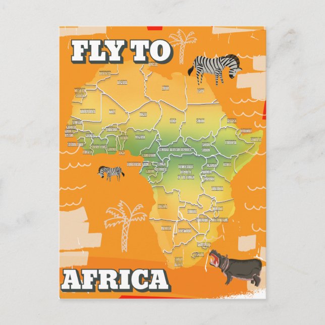 KARTA i AFRIKAN Vykort (Framsida)