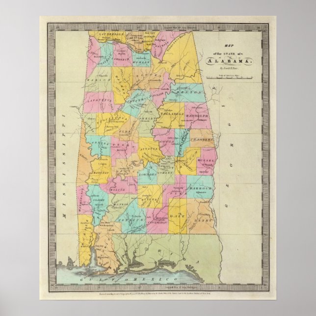 Karta i Alabama Poster (Framsidan)