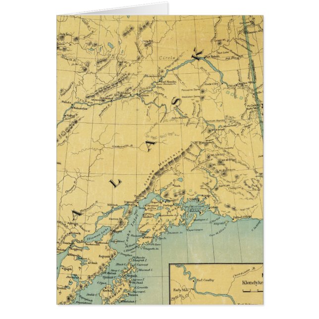 Karta i Alaska Hälsningskort (Framsidan)