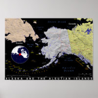 Karta i Alaska och Aleutianerna