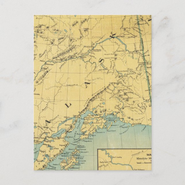 Karta i Alaska Vykort (Framsida)