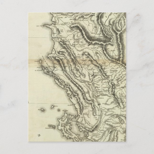 Karta i Albanien Vykort (Framsida)