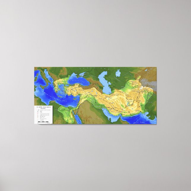 Karta i Alexander det Underbara imperiet 334-328 B Canvastryck (Framsida)