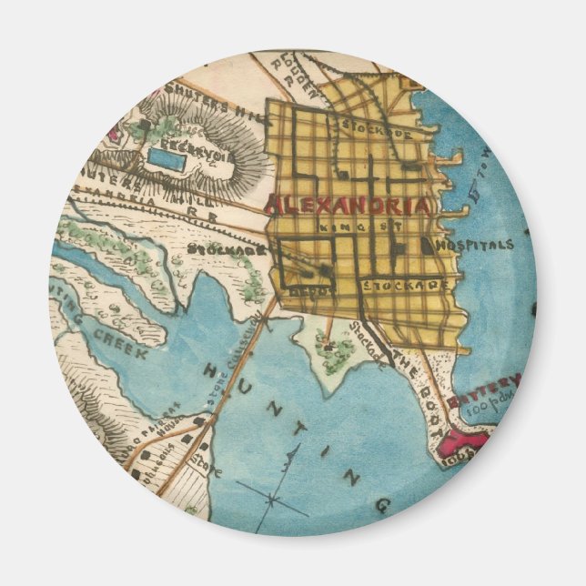 Karta i Alexandria VA och grannstäder Magnet (Framsidan)
