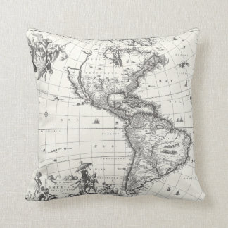 Karta i Amerika 1669 Pillow Kudde