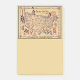"Karta i amerikanska inhemska stammar" Post-it Block
