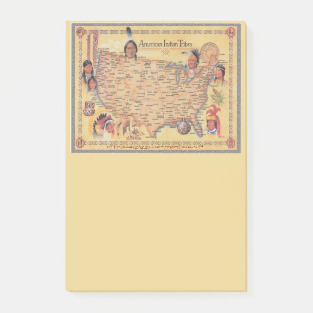"Karta i amerikanska inhemska stammar" Post-it Block (Framsida)