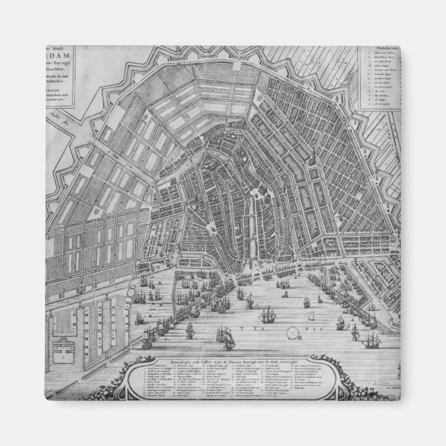 Karta i Amsterdam 1662 Magnet (Framsidan)