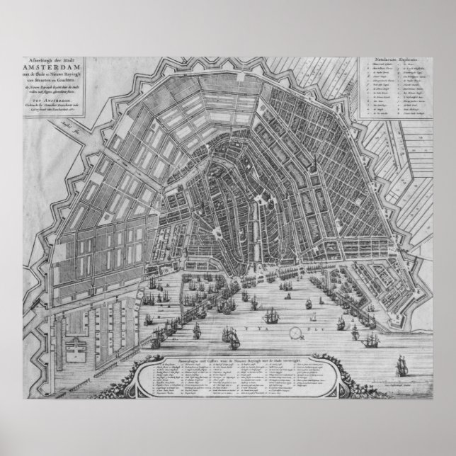 Karta i Amsterdam 1662 Poster (Framsidan)