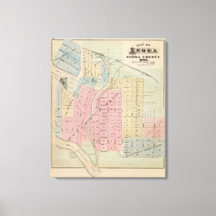 Karta i Anoka, Anoka County, Minnesota Canvastryck